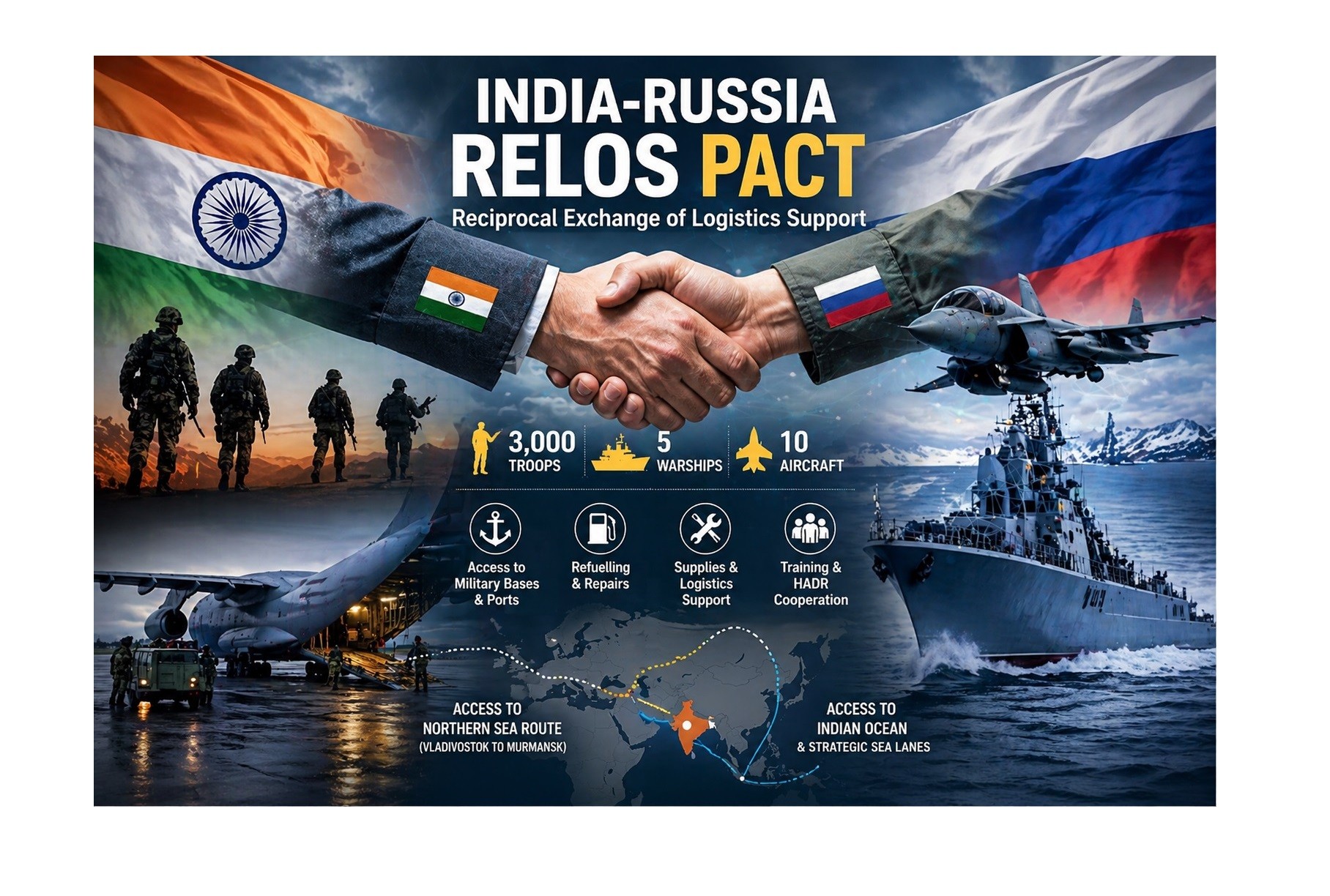 Ấn Độ - Nga kích hoạt thỏa thuận hậu cần quân sự RELOS